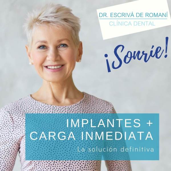 Implantes dentales y Carga Inmediata en Clínicas Escrivá, en Tomares y Sevilla.